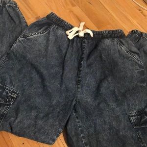 Dark denim joggers never worn